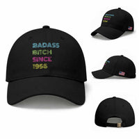 Funny 70th Birthday Baseball Cap Retro Vintage Badass Bih Since 1956