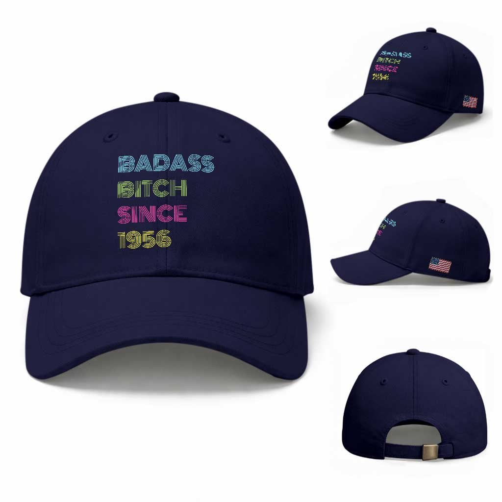 Funny 70th Birthday Baseball Cap Retro Vintage Badass Bih Since 1956