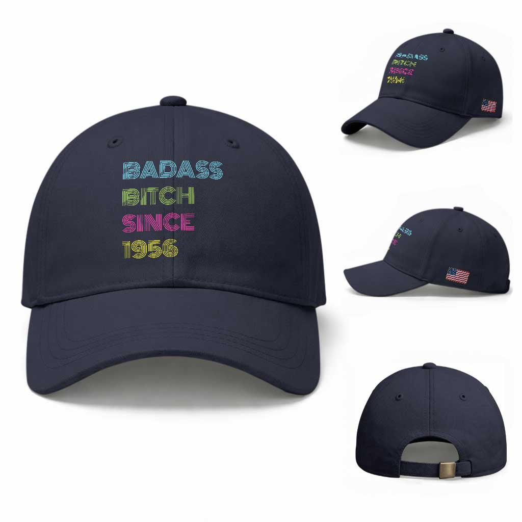Funny 70th Birthday Baseball Cap Retro Vintage Badass Bih Since 1956