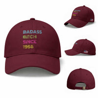 Funny 70th Birthday Baseball Cap Retro Vintage Badass Bih Since 1956