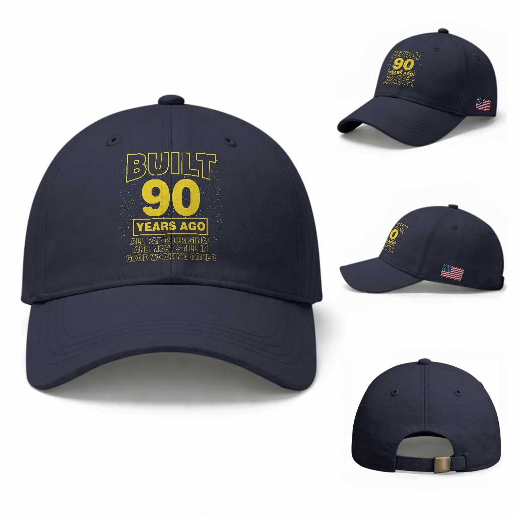 Funny 90th Birthday Baseball Cap Galaxy Built 90 Years Ago Parts Original