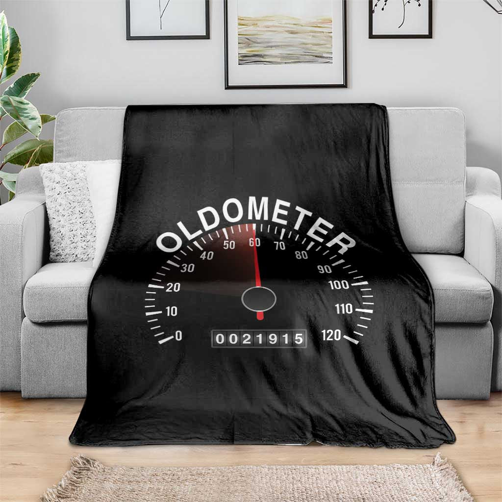Funny 60th Birthday Throw Blanket Oldometer Odometer 60 Year Old Joke