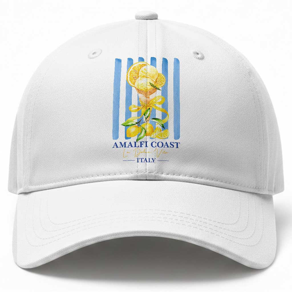 Amalfi Coast Italy Lemon Gelato Baseball Cap La Dolce Vita Citrus Summer Travel Vintage Coastal