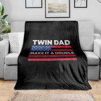 Retro Twin Dad Throw Blanket Make It A Double US Flag Fathers Day