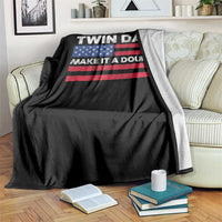 Retro Twin Dad Throw Blanket Make It A Double US Flag Fathers Day