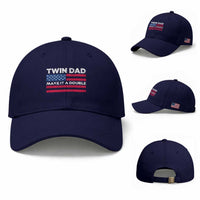 Retro Twin Dad Baseball Cap Make It A Double US Flag Fathers Day
