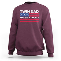 Retro Twin Dad Sweatshirt Make It A Double US Flag Fathers Day