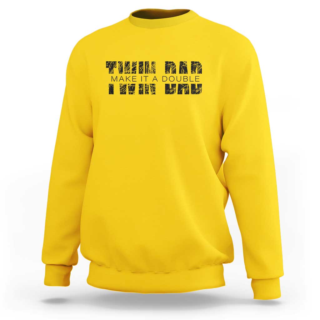 Retro Twin Dad Sweatshirt Subtle Make It A Double Fathers Day
