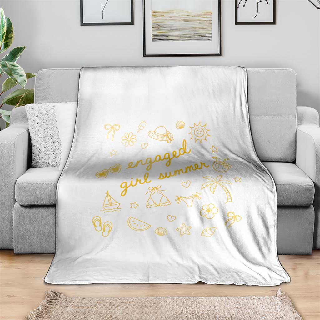 Engaged Girl Summer Throw Blanket Bride To Be Engagement