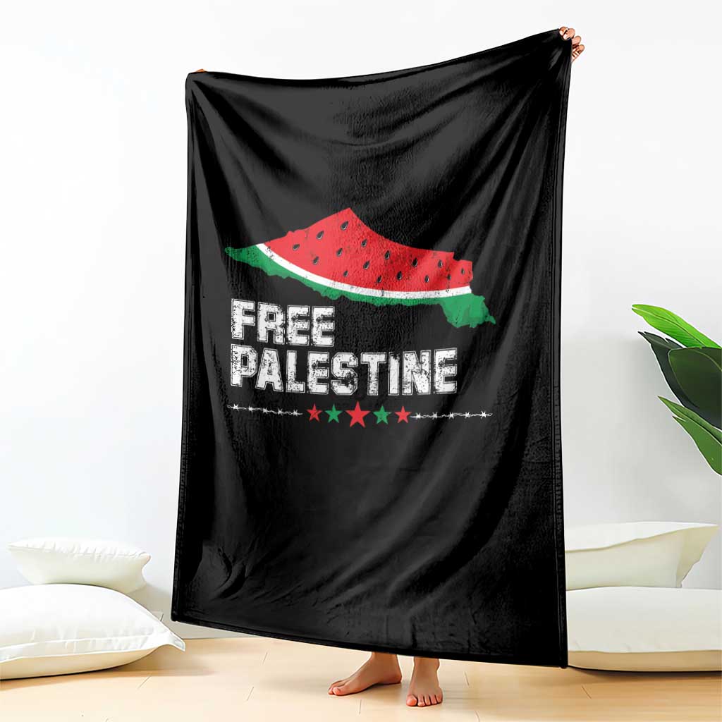 Free Palestine Throw Blanket Watermelon Map - Wonder Print Shop