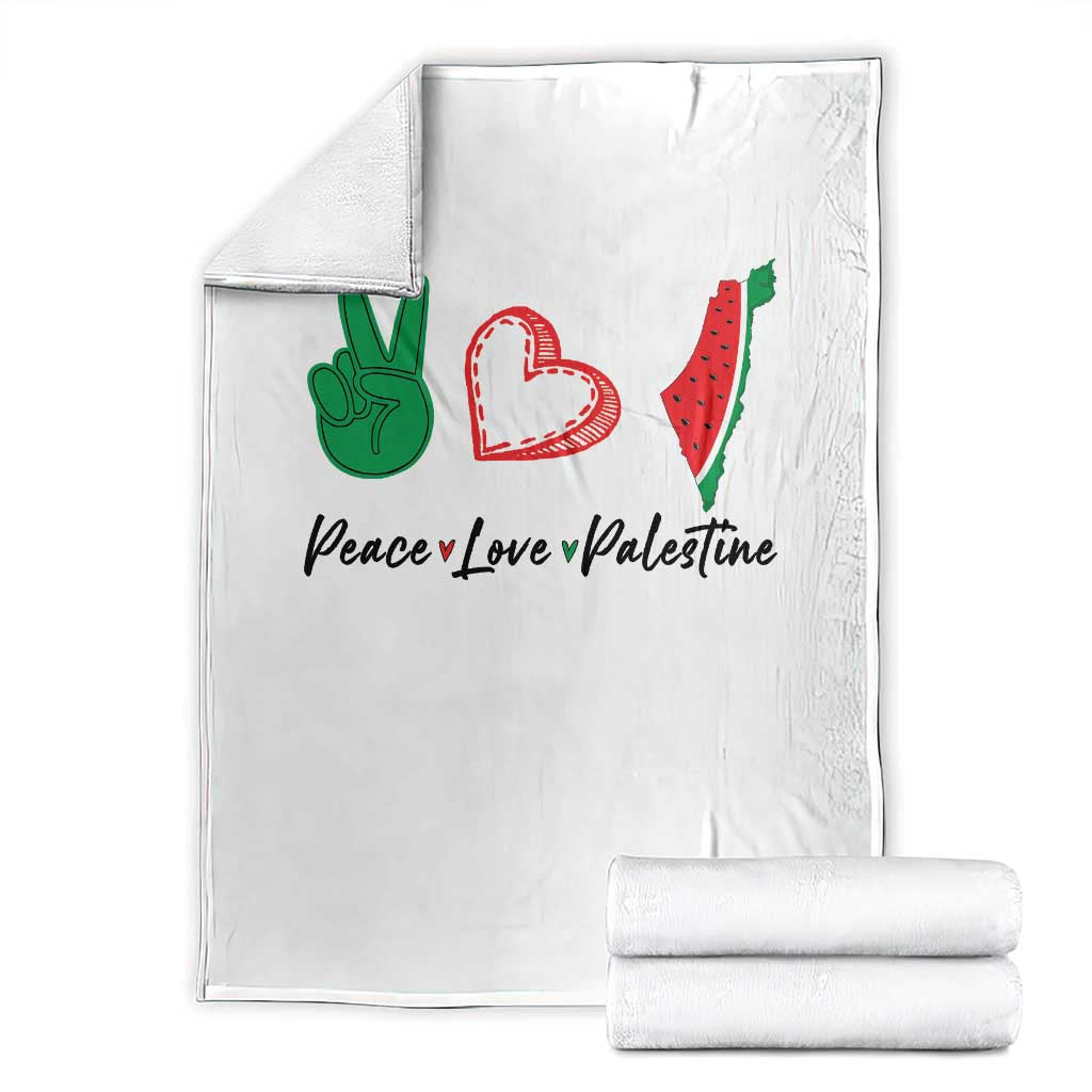 Peace Love Palestine Throw Blanket Gaza Palestinian Flag - Wonder Print Shop