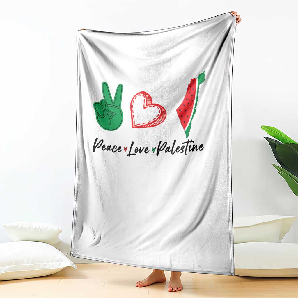 Peace Love Palestine Throw Blanket Gaza Palestinian Flag - Wonder Print Shop