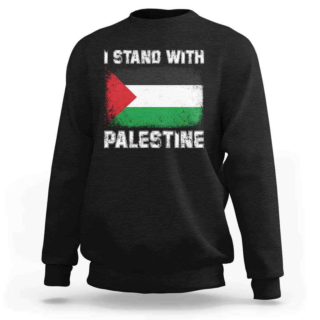 Stand With Palestine Sweatshirt Gaza Palestinian Flag - Wonder Print Shop
