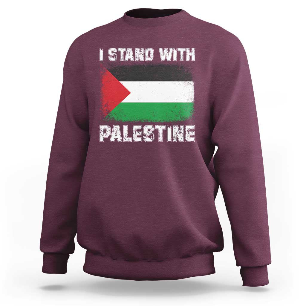 Stand With Palestine Sweatshirt Gaza Palestinian Flag - Wonder Print Shop