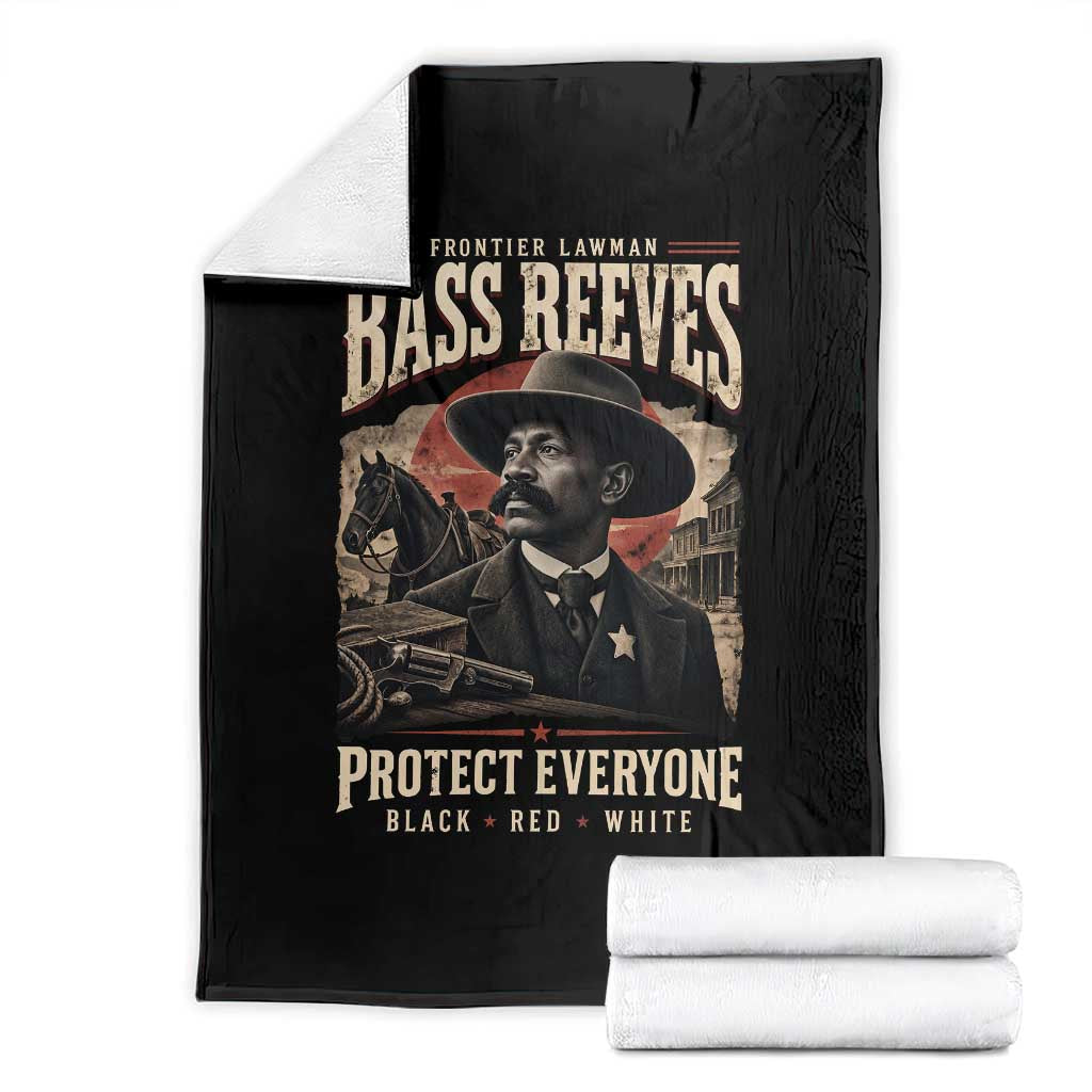Bass Reeves Throw Blanket Frontier Lawman Protect Everyone Black History Graphic