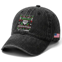 Baseball Ugly Christmas Washed Cotton Baseball Cap I'll Be Home For Xmas