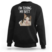Im Trying My Best Funny Crying Cat Meme Sweatshirt - Wonder Print Shop
