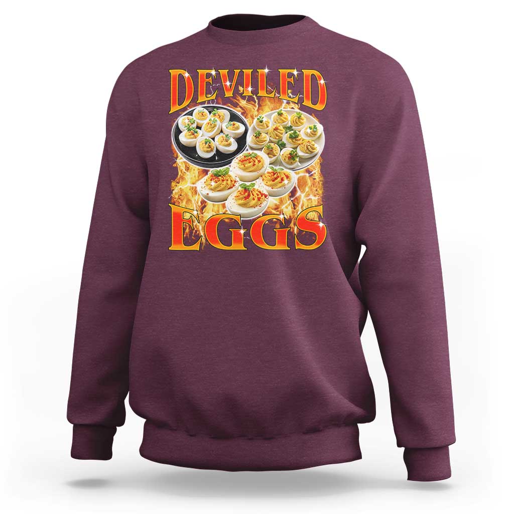 Deviled Eggs Sweatshirt Vintage 90s Thanksgiving Funny Foodie Bootleg Graphic