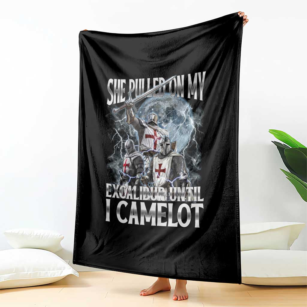 Funny Offensive Knight Meme Throw Blanket She Pulled On My Excalibur Bootleg - Wonder Print Shop