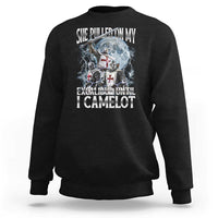 Funny Offensive Knight Meme Sweatshirt She Pulled On My Excalibur Bootleg - Wonder Print Shop
