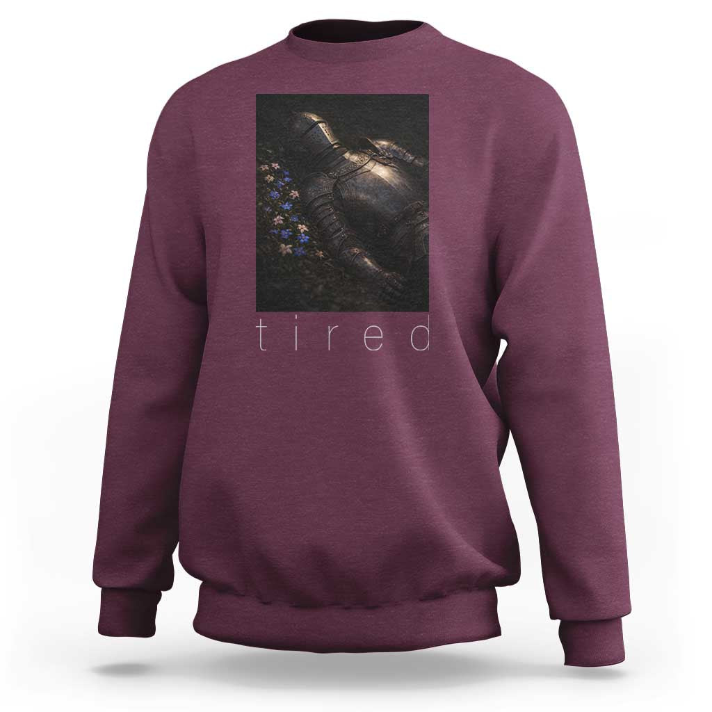 Tired Knight Sweatshirt Gothic Medieval Fantasy - Wonder Print Shop