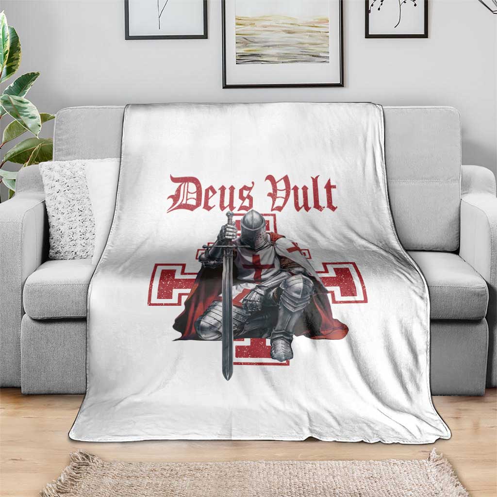 Deus Vult Knight Templar Throw Blanket Crusader Cross - Wonder Print Shop