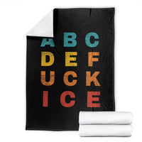 Fck Ice Throw Blanket Retro Protest Chinga La Migra Subtle FDT