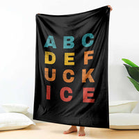 Fck Ice Throw Blanket Retro Protest Chinga La Migra Subtle FDT