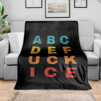 Fck Ice Throw Blanket Retro Protest Chinga La Migra Subtle FDT