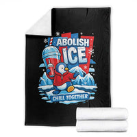 Abolish Ice Throw Blanket Subtle FDT Penguin Slush Drink Funny Summer Chill Mode