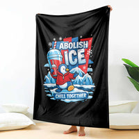 Abolish Ice Throw Blanket Subtle FDT Penguin Slush Drink Funny Summer Chill Mode