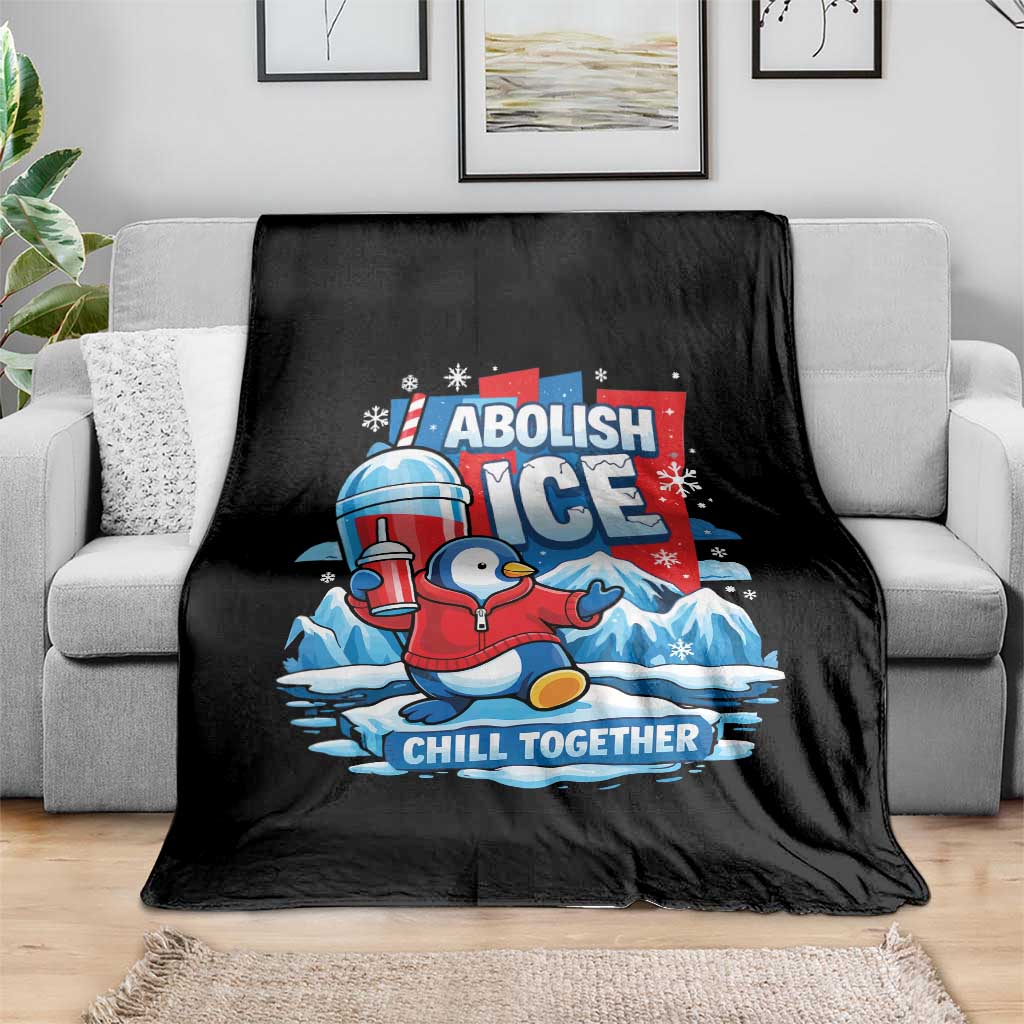Abolish Ice Throw Blanket Subtle FDT Penguin Slush Drink Funny Summer Chill Mode