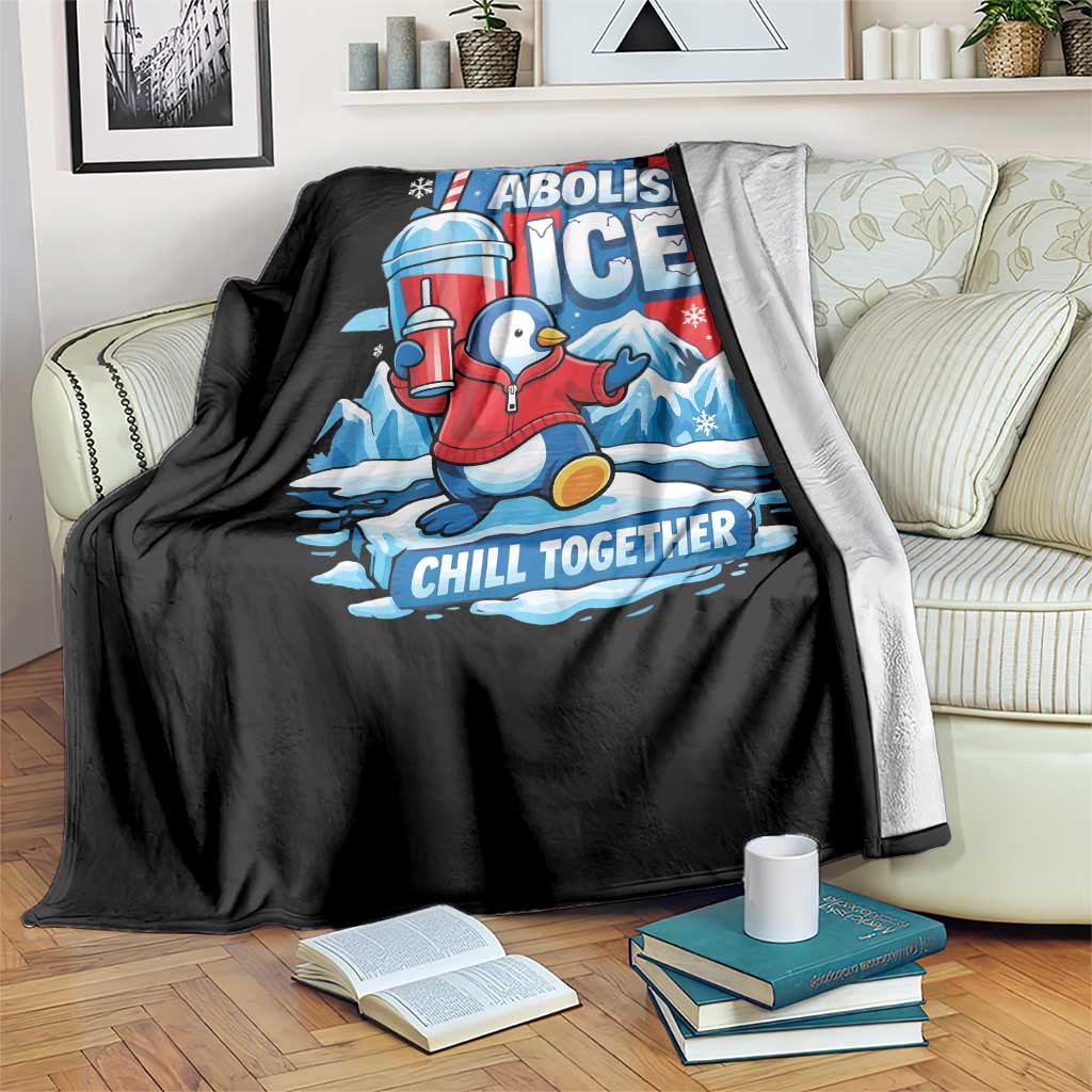 Abolish Ice Throw Blanket Subtle FDT Penguin Slush Drink Funny Summer Chill Mode
