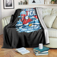 Abolish Ice Throw Blanket Subtle FDT Penguin Slush Drink Funny Summer Chill Mode