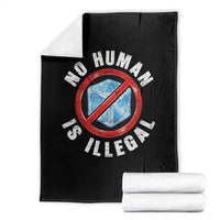 Abolish Ice No Human is Illegal Throw Blanket Retro Protest Subtle FDT