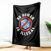 Abolish Ice No Human is Illegal Throw Blanket Retro Protest Subtle FDT
