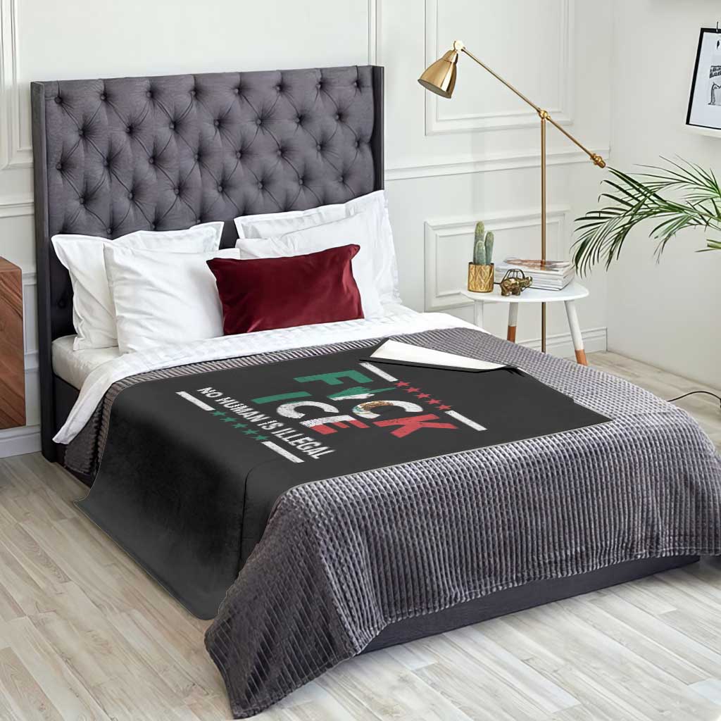 Fck Ice Throw Blanket Mexico Flag Mexican Immigrant Anti Immigration Enforcement