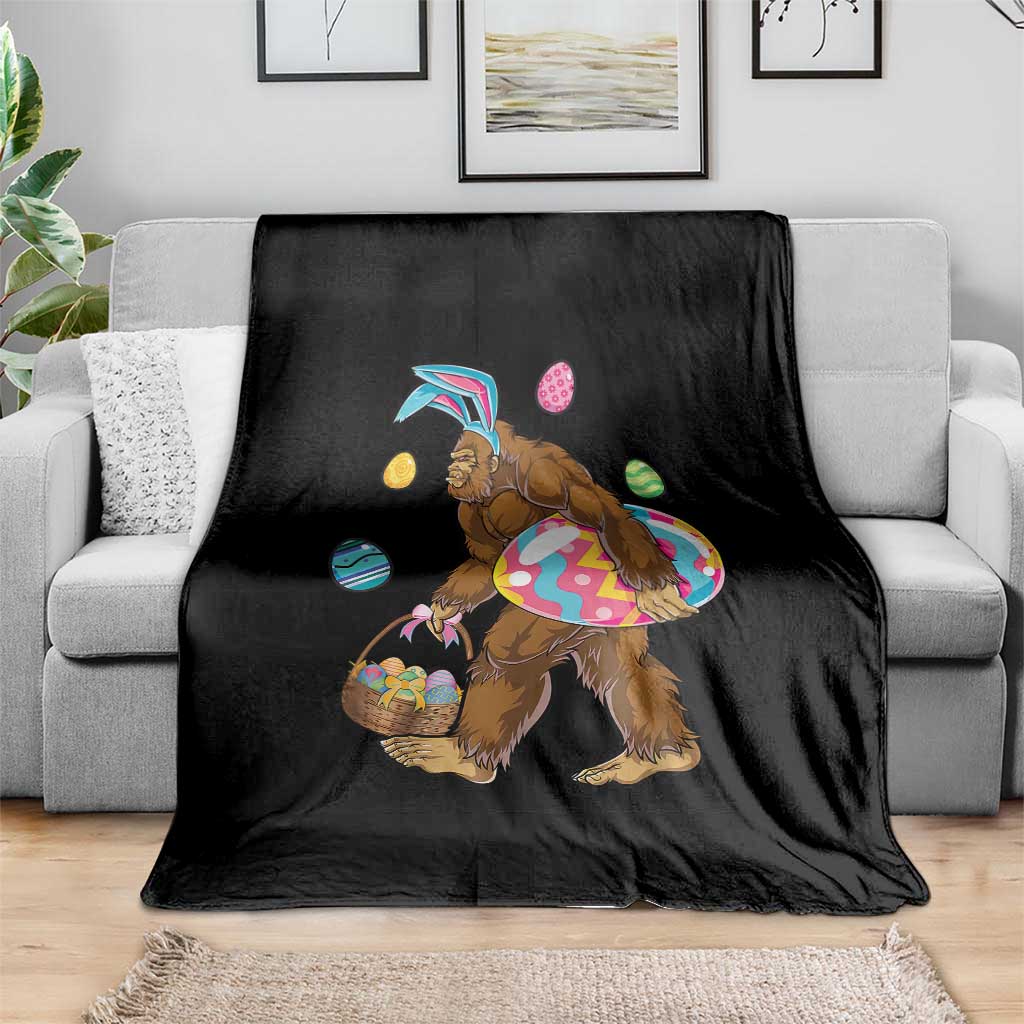 Bigfoot Easter Throw Blanket Funny Sasquatch Eggs Hunting - Wonder Print Shop