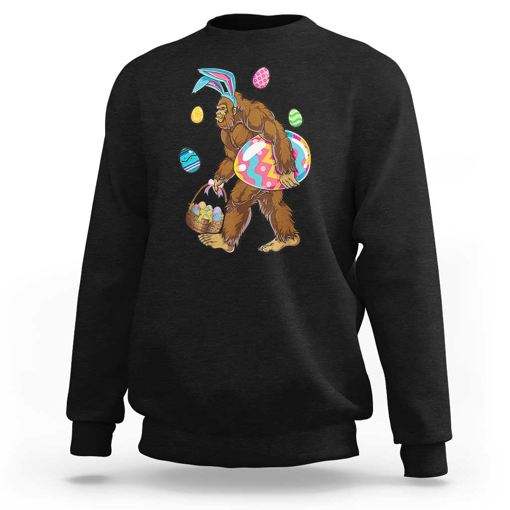 Bigfoot Easter Sweatshirt Funny Sasquatch Eggs Hunting - Wonder Print Shop