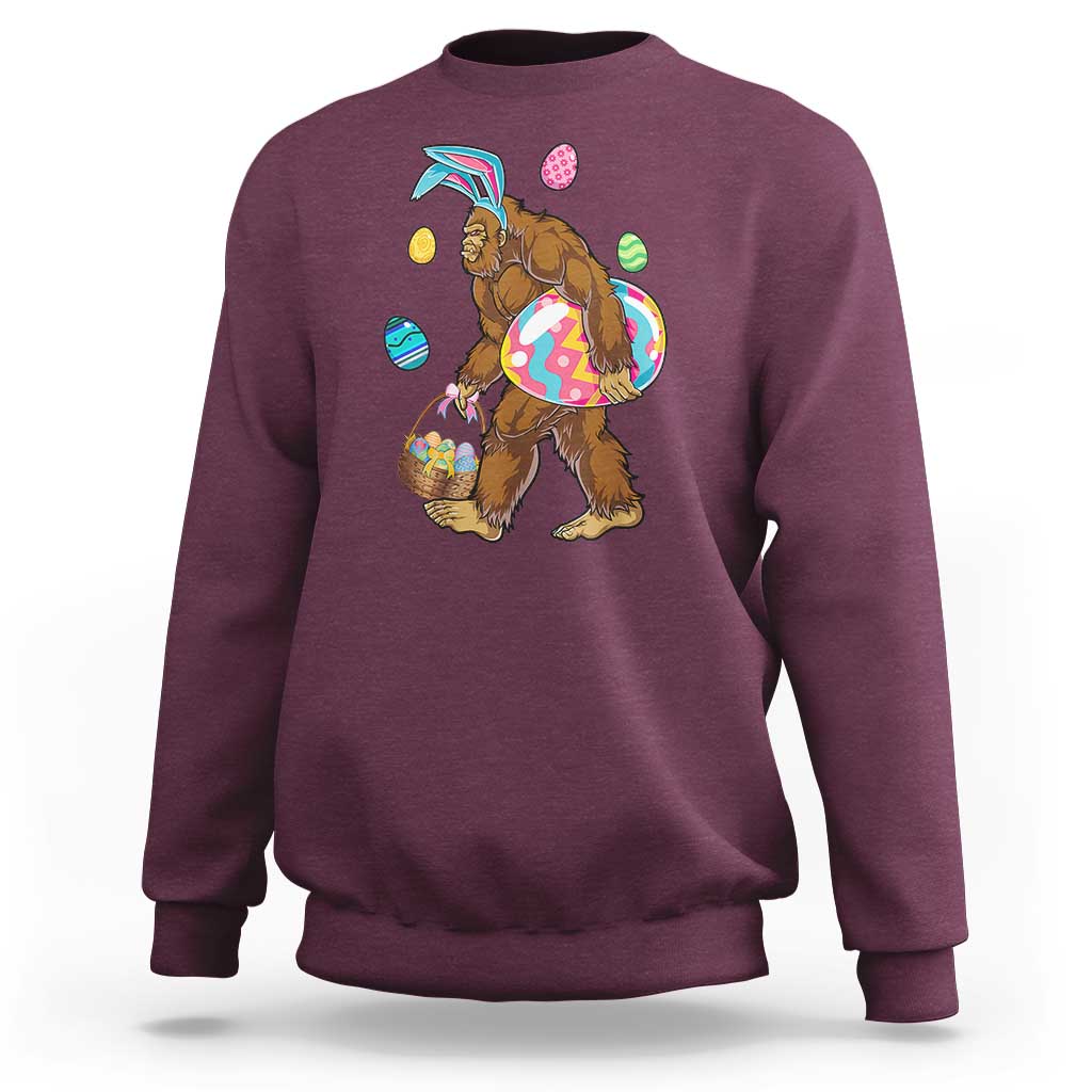 Bigfoot Easter Sweatshirt Funny Sasquatch Eggs Hunting - Wonder Print Shop