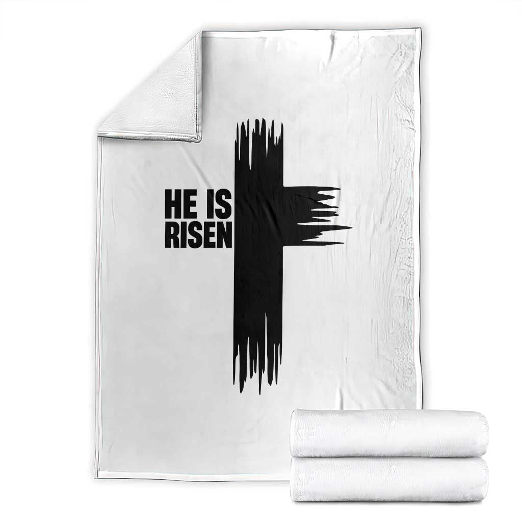 He Is Risen Throw Blanket Christian Easter Cross