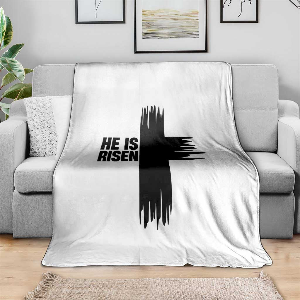 He Is Risen Throw Blanket Christian Easter Cross
