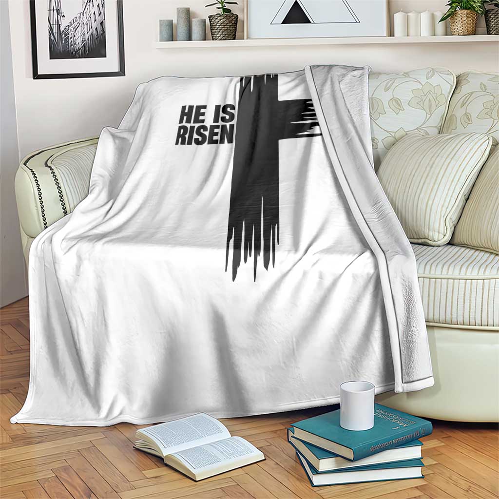 He Is Risen Throw Blanket Christian Easter Cross