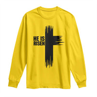 He Is Risen Long Sleeve Shirt Christian Easter Cross