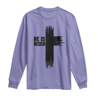 He Is Risen Long Sleeve Shirt Christian Easter Cross