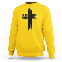 He Is Risen Sweatshirt Christian Easter Cross