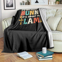 Religious Easter Throw Blanket Retro Its Not About The Bunny Its About The Lamb - Wonder Print Shop
