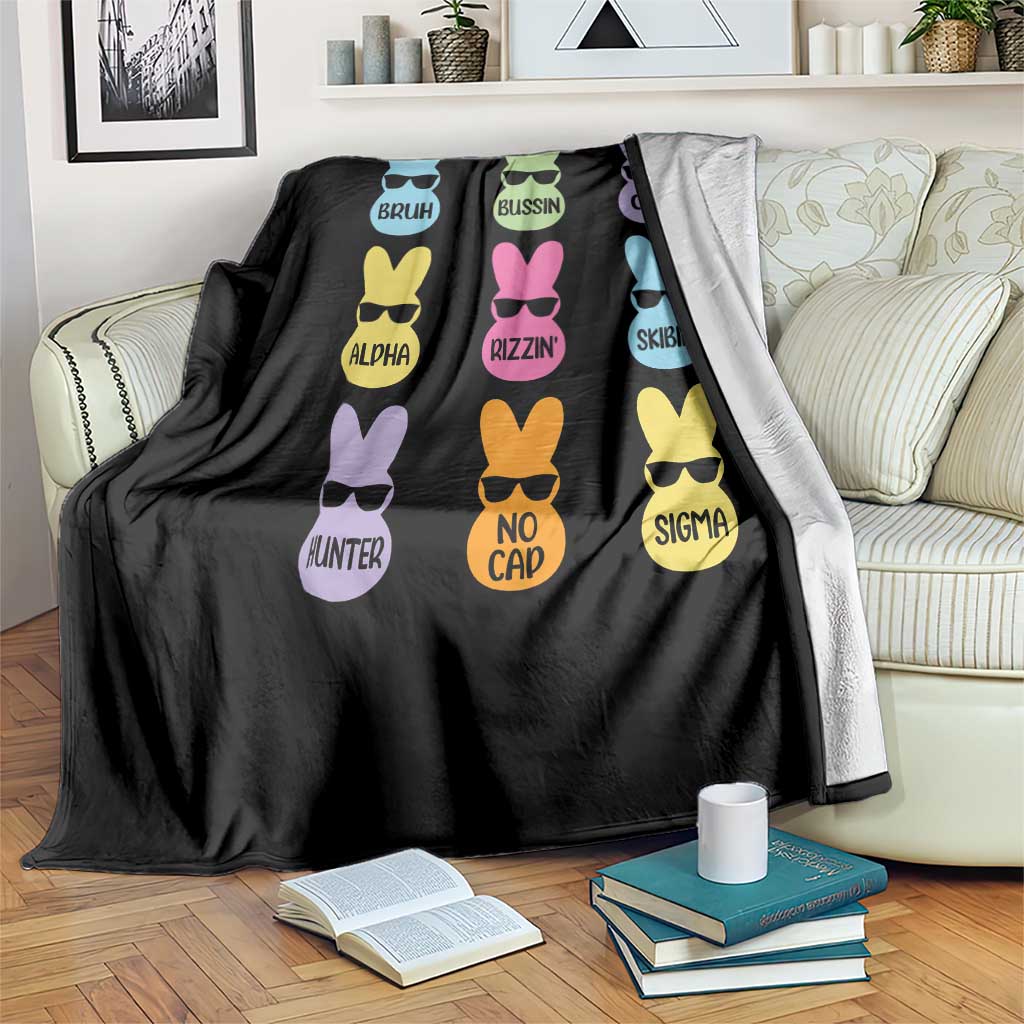 Easter Bruh Throw Blanket Gen Alpha Slang Skibidi Rizz Cute Bunny - Wonder Print Shop