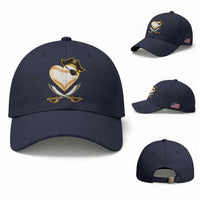 Baseball Pirate Baseball Cap Baseball Heart With Skull