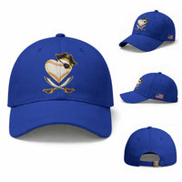 Baseball Pirate Baseball Cap Baseball Heart With Skull